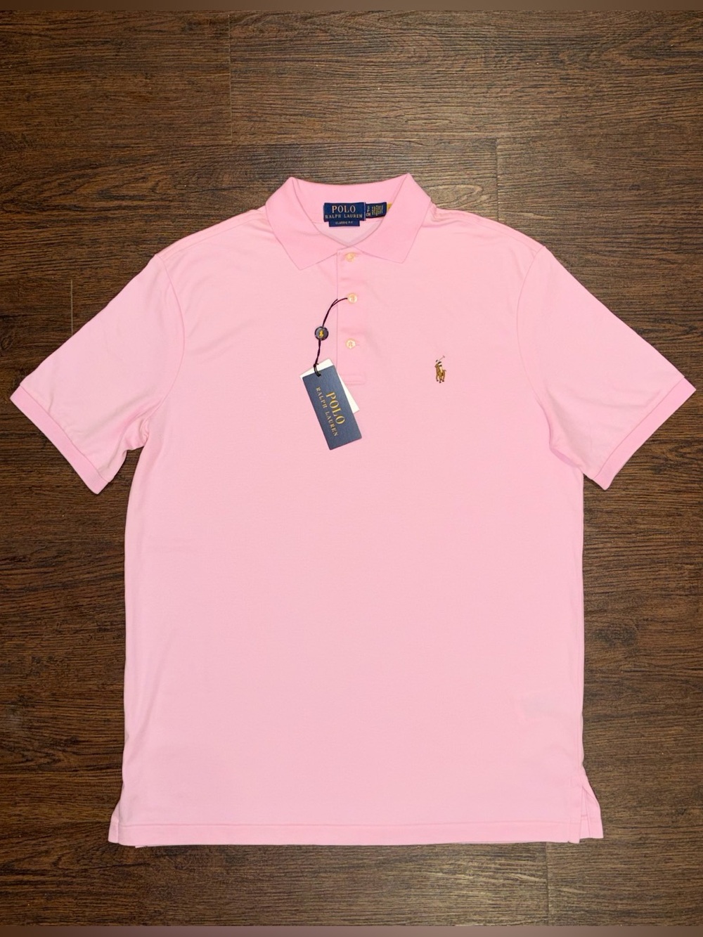 Polo Ralph Lauren Mens Classic Fit Soft Cotton Shirt Pink Pony Size Small
